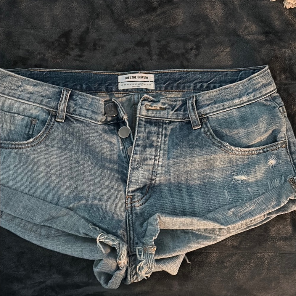 One Teaspoon Blue Denim Shorts